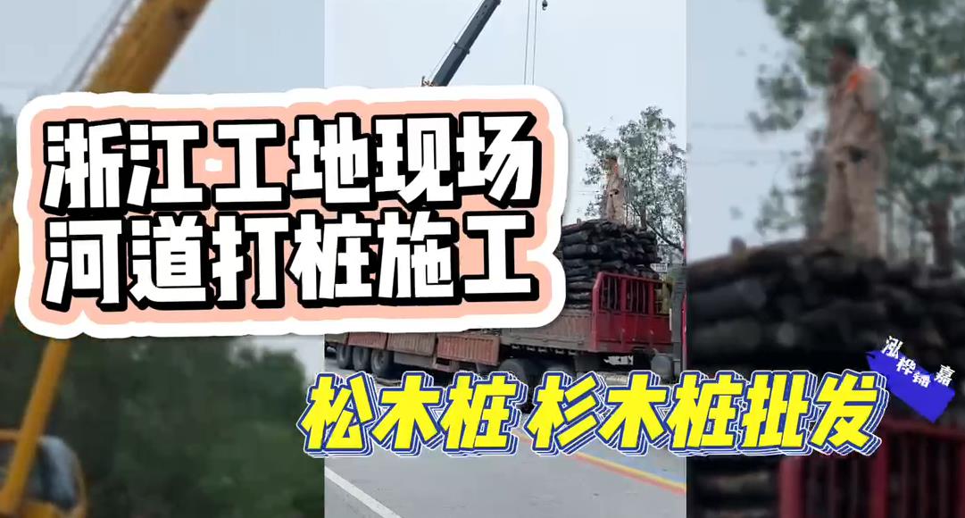 木樁廠家承接松木樁、杉木樁工地施工與批發(fā)視頻